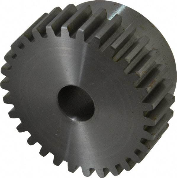Boston Gear - 12 Pitch, 2-1/2" Pitch Diam, 30 Tooth Spur Gear - 3/4" Face Width, 5/8" Bore Diam, 2.15" Hub Diam, 14.5° Pressure Angle, Steel - Americas Industrial Supply