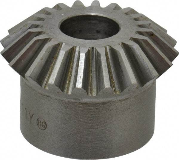 Boston Gear - 16 Pitch, 1-1/4" Pitch Diam, 20 Tooth Miter Gear - 0.28" Face Width, 7/16" Bore Diam, 1" Hub Diam, 20° Pressure Angle, Steel - Americas Industrial Supply