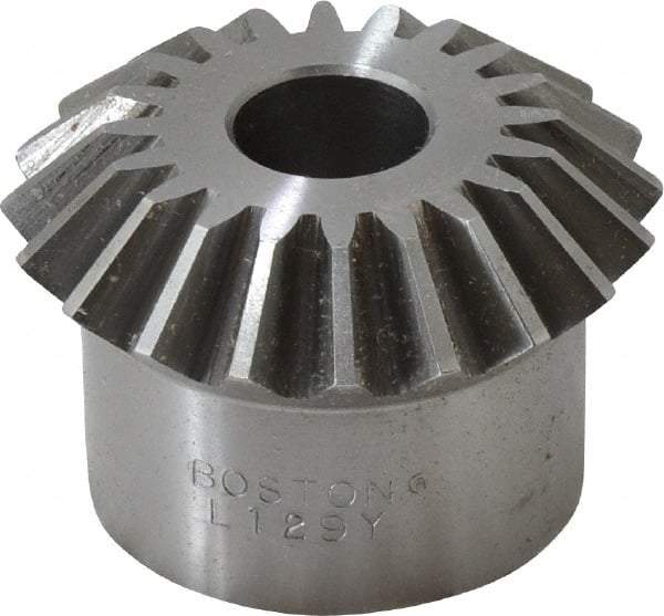 Boston Gear - 10 Pitch, 2" Pitch Diam, 20 Tooth Miter Gear - 0.45" Face Width, 5/8" Bore Diam, 1.62" Hub Diam, 20° Pressure Angle, Steel - Americas Industrial Supply