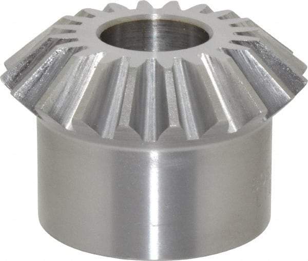 Boston Gear - 10 Pitch, 2" Pitch Diam, 20 Tooth Miter Gear - 0.45" Face Width, 3/4" Bore Diam, 1.62" Hub Diam, 20° Pressure Angle, Steel - Americas Industrial Supply