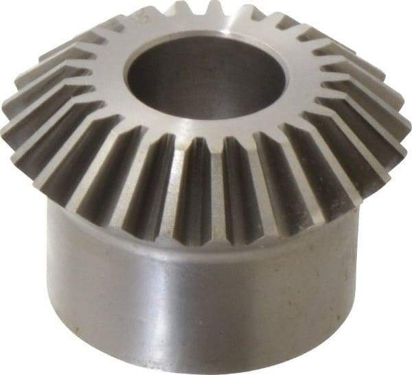 Boston Gear - 10 Pitch, 2-1/2" Pitch Diam, 25 Tooth Miter Gear - 0.56" Face Width, 1" Bore Diam, 2" Hub Diam, 20° Pressure Angle, Steel - Americas Industrial Supply