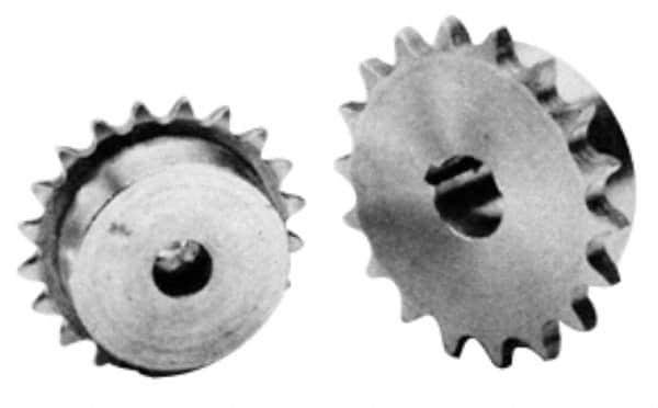 U.S. Tsubaki - 12 Teeth, 3/8" Chain Pitch, Chain Size 35, Finished Bore Sprocket - 1/2" Bore Diam, 1.449" Pitch Diam, 1.63" Outside Diam - Americas Industrial Supply