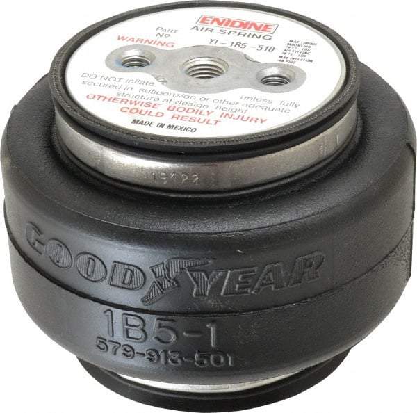 Value Collection - 100 psi Actuation: 530 Lb Ext, 1,620 Lb Compr, 3/8-16 & 3/8-16, 3" Stroke Len, Bellow Single Convolute Air Spring - 4.8" Extended Height, 1.8" Compressed Height, 6" Max OD at 100 psi, 195 to 1,560 Lb Capacity - Americas Industrial Supply