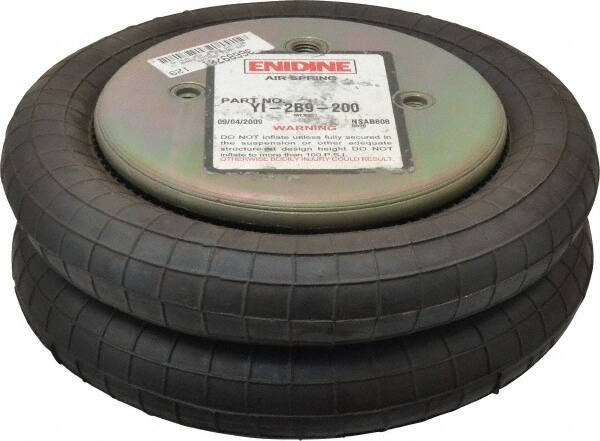 Value Collection - 100 psi Actuation: 540 Lb Ext, 5,435 Lb Compr, 3/8-16 & 3/8-16, 8" Stroke Len, Bellow Double Convolute Air Spring - 11-1/2" Extended Height, 3-1/2" Compressed Height, 10.3" Max OD at 100 psi, 250 to 3,615 Lb Capacity - Americas Industrial Supply