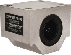 Thomson Industries - 40mm Inside Diam, 13,700 Lbs. Dynamic Capacity, Closed Single Pillow Block Linear Bearing - 91mm Overall Height x 108mm Overall Width, 58mm Btw Mount Hole Centers - Americas Industrial Supply