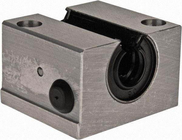 Thomson Industries - 12mm Inside Diam, 750 Lbs. Dynamic Capacity, Open Single Pillow Block Linear Bearing - 28mm Overall Height x 43" Overall Width, 23mm Btw Mount Hole Centers - Americas Industrial Supply