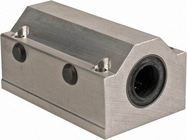 Thomson Industries - 16mm Inside Diam, 4,400 Lbs. Dynamic Capacity, Closed Twin Pillow Block Linear Bearing - 42mm Overall Height x 53mm Overall Width - Americas Industrial Supply