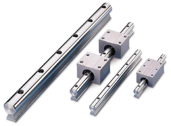 Thomson Industries - 1-1/4" Shaft Diam, 0.78" Base Width, Steel Shaft, Steel Rail, Round Shaft Assemblies - 5/16 Bolt, 48" Long - Americas Industrial Supply