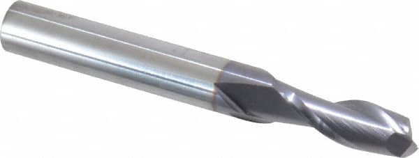 Niagara Cutter - 9/32", 3/4" LOC, 5/16" Shank Diam, 2-1/2" OAL, 2 Flute, Solid Carbide Square End Mill - Single End, TiAlN Finish, Spiral Flute, 30° Helix, Centercutting, Right Hand Cut, Right Hand Flute, Series C230 - Americas Industrial Supply