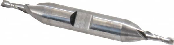 Niagara Cutter - 1/8", 3/8" LOC, 3/8" Shank Diam, 3-1/16" OAL, 2 Flute, Solid Carbide Square End Mill - Double End, Uncoated, Spiral Flute, 30° Helix, Centercutting, Right Hand Cut, Right Hand Flute, Series CD230 - Americas Industrial Supply