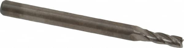 Niagara Cutter - 3/32", 9/32" LOC, 1/8" Shank Diam, 1-1/2" OAL, 4 Flute, Solid Carbide Square End Mill - Single End, Uncoated, Spiral Flute, 30° Helix, Centercutting, Right Hand Cut, Right Hand Flute, Series C430 - Americas Industrial Supply