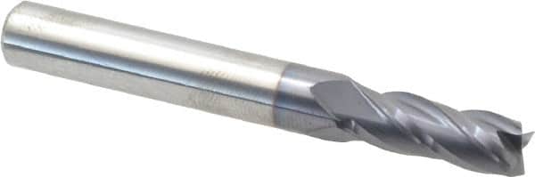 Niagara Cutter - 9/32", 3/4" LOC, 5/16" Shank Diam, 2-1/2" OAL, 4 Flute, Solid Carbide Square End Mill - Single End, TiAlN Finish, Spiral Flute, 30° Helix, Centercutting, Right Hand Cut, Right Hand Flute, Series C430 - Americas Industrial Supply
