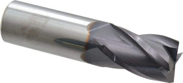 Niagara Cutter - 1", 1-1/2" LOC, 1" Shank Diam, 4" OAL, 4 Flute, Solid Carbide Square End Mill - Single End, TiAlN Finish, Spiral Flute, 30° Helix, Centercutting, Right Hand Cut, Right Hand Flute, Series C430 - Americas Industrial Supply