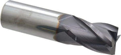 Niagara Cutter - 1", 1-1/2" LOC, 1" Shank Diam, 4" OAL, 4 Flute, Solid Carbide Square End Mill - Single End, TiAlN Finish, Spiral Flute, 30° Helix, Centercutting, Right Hand Cut, Right Hand Flute, Series C430 - Americas Industrial Supply