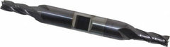 Niagara Cutter - 7/32", 9/16" LOC, 3/8" Shank Diam, 3-3/8" OAL, 4 Flute, Solid Carbide Square End Mill - Double End, TiAlN Finish, Spiral Flute, 30° Helix, Centercutting, Right Hand Cut, Right Hand Flute, Series CD430 - Americas Industrial Supply