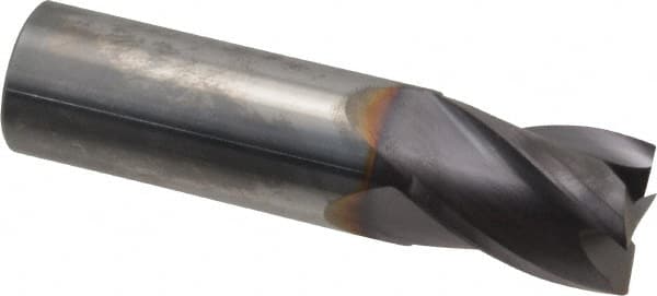 Niagara Cutter - 3/4", 1" LOC, 3/4" Shank Diam, 3" OAL, 4 Flute, Solid Carbide Square End Mill - Single End, TiAlN Finish, Spiral Flute, 30° Helix, Centercutting, Right Hand Cut, Right Hand Flute, Series C430 - Americas Industrial Supply