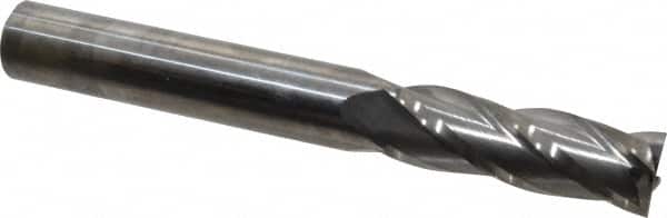 Niagara Cutter - 3/8", 1-1/8" LOC, 3/8" Shank Diam, 3" OAL, 4 Flute, Solid Carbide Square End Mill - Single End, Uncoated, Spiral Flute, 30° Helix, Centercutting, Right Hand Cut, Right Hand Flute, Series C430 - Americas Industrial Supply