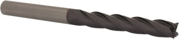 Niagara Cutter - 1/2", 3" LOC, 1/2" Shank Diam, 6" OAL, 4 Flute, Solid Carbide Square End Mill - Single End, TiAlN Finish, Spiral Flute, 30° Helix, Centercutting, Right Hand Cut, Right Hand Flute, Series C430 - Americas Industrial Supply