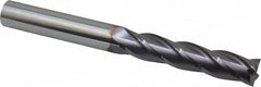 Niagara Cutter - 5/8", 3" LOC, 5/8" Shank Diam, 6" OAL, 4 Flute, Solid Carbide Square End Mill - Single End, TiAlN Finish, Spiral Flute, 30° Helix, Centercutting, Right Hand Cut, Right Hand Flute, Series C430 - Americas Industrial Supply