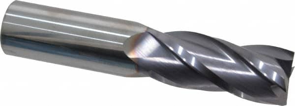 Niagara Cutter - 1", 2-1/4" LOC, 1" Shank Diam, 5" OAL, 4 Flute, Solid Carbide Square End Mill - Single End, TiAlN Finish, Spiral Flute, 30° Helix, Centercutting, Right Hand Cut, Right Hand Flute, Series C430 - Americas Industrial Supply