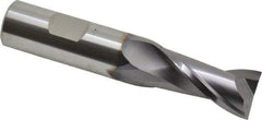 Niagara Cutter - 3/4", 1-1/2" LOC, 3/4" Shank Diam, 4" OAL, 2 Flute, Solid Carbide Square End Mill - Single End, TiAlN Finish, Spiral Flute, 30° Helix, Centercutting, Right Hand Cut, Right Hand Flute, Series CNC230 - Americas Industrial Supply
