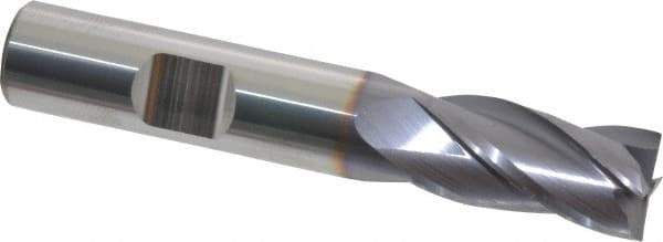 Niagara Cutter - 1/2", 1" LOC, 1/2" Shank Diam, 3" OAL, 4 Flute, Solid Carbide Square End Mill - Single End, TiAlN Finish, Spiral Flute, 30° Helix, Centercutting, Right Hand Cut, Right Hand Flute, Series CNC430 - Americas Industrial Supply