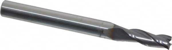 Niagara Cutter - 7/32", 5/8" LOC, 1/4" Shank Diam, 2-1/2" OAL, 3 Flute, Solid Carbide Square End Mill - Single End, TiAlN Finish, Spiral Flute, 30° Helix, Centercutting, Right Hand Cut, Right Hand Flute, Series C330 - Americas Industrial Supply