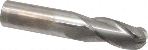 Niagara Cutter - 3/4" Diam, 1-1/2" LOC, 3 Flute Solid Carbide Ball End Mill - Uncoated, Single End, 4" OAL, 3/4" Shank Diam, Spiral Flute - Americas Industrial Supply