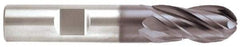 Niagara Cutter - 5/8" Diam, 1-1/4" LOC, 4 Flute Solid Carbide Ball End Mill - AlCrN Finish, Single End, 3-1/2" OAL, 5/8" Shank Diam, Spiral Flute - Americas Industrial Supply