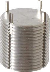 Recoil - 1-1/4 - 12 External, 1-1/4" Insert Length, Solid Keylocking Thread Inserts - Stainless Steel, Passivated Finish, Grade 303 - Exact Industrial Supply