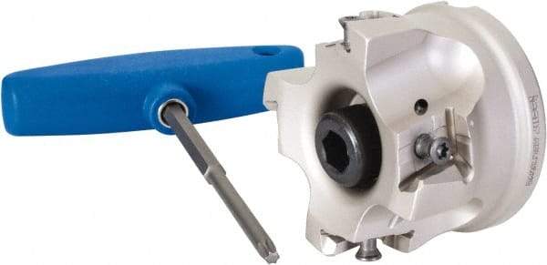 Iscar - 4 Inserts, 2-1/2" Cut Diam, 1" Arbor Diam, 0.63" Max Depth of Cut, Indexable Square-Shoulder Face Mill - 0/90° Lead Angle, 1-3/4" High, T490 LN.T 1607 Insert Compatibility, Through Coolant, Series Helitang - Americas Industrial Supply