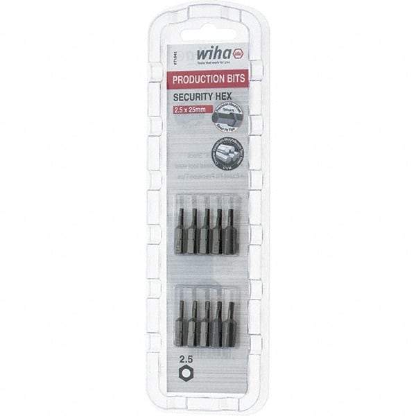 Wiha - 2mm Hex Screwdriver Bit - 1/4" Drive, 1" OAL - Americas Industrial Supply