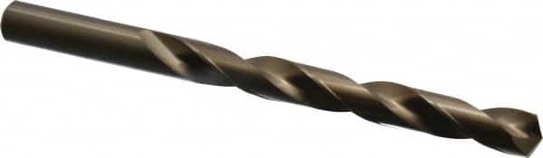 Chicago-Latrobe - 17/32" 135° Cobalt Jobber Drill - Oxide/Gold Finish, Right Hand Cut, Spiral Flute, Straight Shank, 6-5/8" OAL, Split Point - Americas Industrial Supply