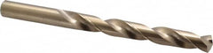 Chicago-Latrobe - 19/32" 135° Cobalt Jobber Drill - Oxide/Gold Finish, Right Hand Cut, Spiral Flute, Straight Shank, 7-1/8" OAL, Split Point - Americas Industrial Supply