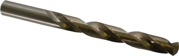 Chicago-Latrobe - 5/8" 135° Cobalt Jobber Drill - Oxide/Gold Finish, Right Hand Cut, Spiral Flute, Straight Shank, 7-1/8" OAL, Split Point - Americas Industrial Supply