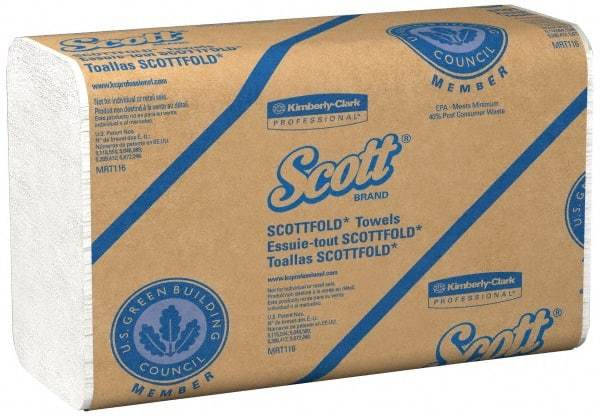 Scott - 1 Ply White Multi-Fold Paper Towels - 8" Wide - Americas Industrial Supply