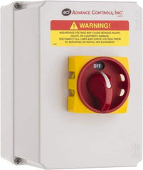 ACI - 3 Phase, 110 to 460V, 3 Pole, 4X, Enclosed Nonfused Cam & Disconnect Switch - 5.9 Inch Wide x 8.6 Inch High x 5.9 Inch Deep - Americas Industrial Supply