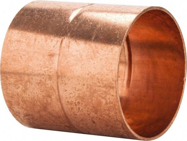 Mueller Industries - 4" Wrot Copper Pipe Coupling with Rolled Stop - C x C, Solder Joint - Americas Industrial Supply