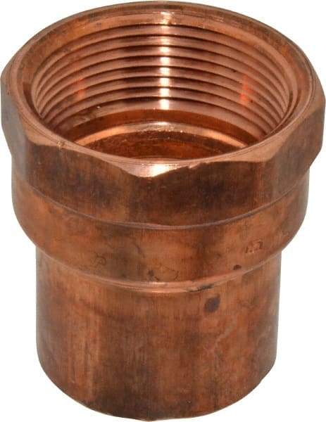Mueller Industries - 1-1/2" Wrot Copper Pipe Adapter - C x F, Solder Joint - Americas Industrial Supply