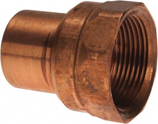 Mueller Industries - 1-1/4" Wrot Copper Pipe Adapter - FTG x F, Solder Joint - Americas Industrial Supply