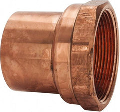 Mueller Industries - 2" Wrot Copper Pipe Adapter - FTG x F, Solder Joint - Americas Industrial Supply