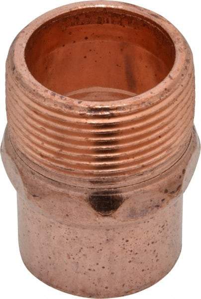 Mueller Industries - 1-1/4" Wrot Copper Pipe Adapter - C X M, Solder Joint - Americas Industrial Supply