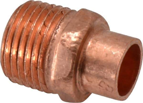 Mueller Industries - 3/8 x 1/2" Wrot Copper Pipe Adapter - C X M, Solder Joint - Americas Industrial Supply
