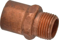 Mueller Industries - 3/4 x 1/2" Wrot Copper Pipe Adapter - C X M, Solder Joint - Americas Industrial Supply