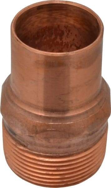 Mueller Industries - 1-1/4" Wrot Copper Pipe Adapter - FTG x M, Solder Joint - Americas Industrial Supply