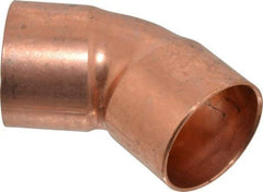 Mueller Industries - 1-1/4" Wrot Copper Pipe 45° Elbow - C x C, Solder Joint - Americas Industrial Supply