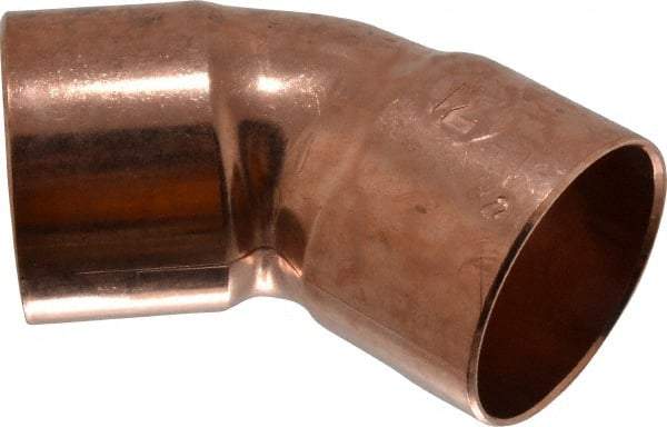 Mueller Industries - 1-1/2" Wrot Copper Pipe 45° Elbow - C x C, Solder Joint - Americas Industrial Supply