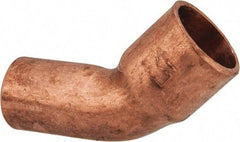 Mueller Industries - 1/4" Wrot Copper Pipe 45° Elbow - FTG x C, Solder Joint - Americas Industrial Supply