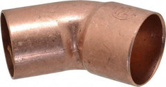 Mueller Industries - 1-1/4" Wrot Copper Pipe 45° Elbow - FTG x C, Solder Joint - Americas Industrial Supply