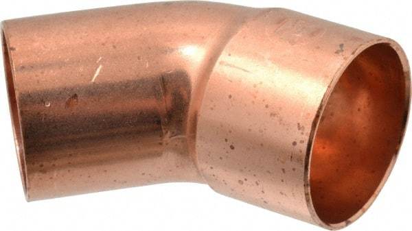 Mueller Industries - 1-1/2" Wrot Copper Pipe 45° Elbow - FTG x C, Solder Joint - Americas Industrial Supply